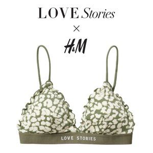 Love Stories x H&M Bikini sz2 Swim Club HOT COLLAB Green Ruffle Animal Swimsuit